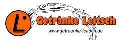 Logo von Getr&auml;nke Leitsch mit orangefarbenem Kreis und Wassertropfen, darunter die Webseite www.getraenke-leitsch.de.